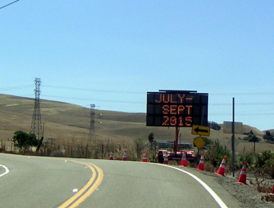 Trip photo #4/9 Patterson Pass sign with closure announcement