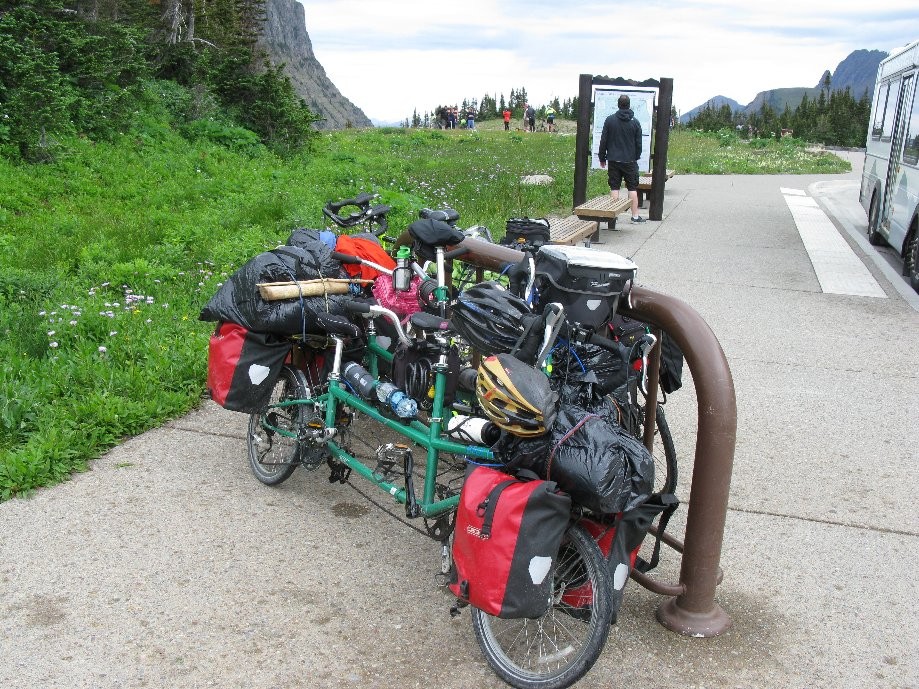 Trip photo #24/56 Two Bike Friday Family tandems at pass (Seattle - East Glacier trip)