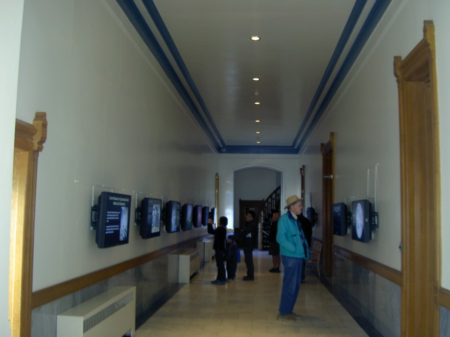 Trip photo #17/26 Exhibit hallway in the original observatory bldg. (36" refractor dome at end)