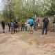 Beginning of hike, the group gathers round.
