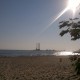 Widok z plaży na Westerplatte.