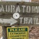 Rustic looking trail sign
